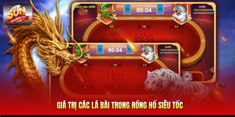 Khám Phá Rồng Hổ Siêu Tốc – Game Casino Tốc Độ Cao Đầy Kịch Tính 2 Giá Trị Các Lá Bài Trong Rồng Hổ Siêu Tốc